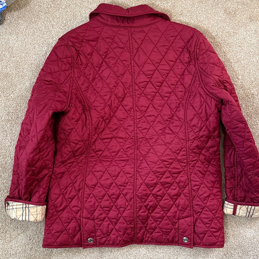 LL Bean Deep raspberry Quilted barn Jacket - Picture 2 of 4